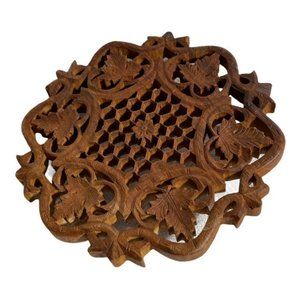 Hand Carved Wooden Trivet